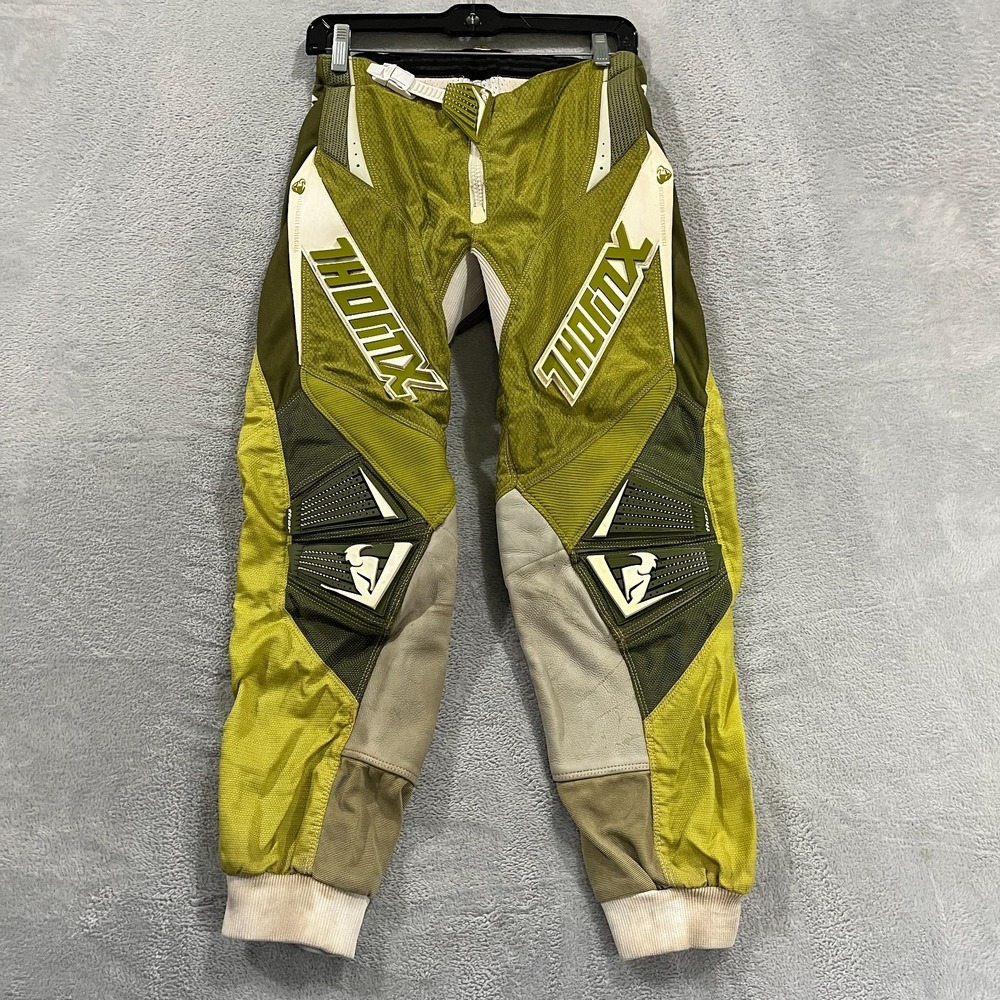 Thor Core Performance Motocross Pants Mens 26x26.5 Green White‎ Biker